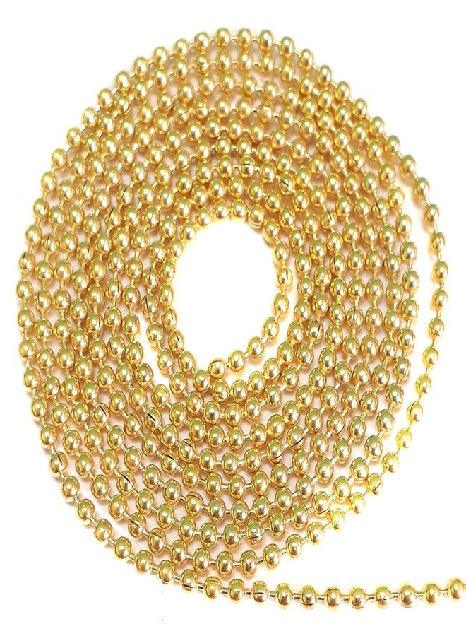 Beadsncraft Golden Ball Chain 10 Pieces for Jewellery Necklace Making Bracelet Anklet Earrings DIY Crafts Findings Purpose | Chain Extenders | Jewelry Findings | Golden | 2MM - Image 1